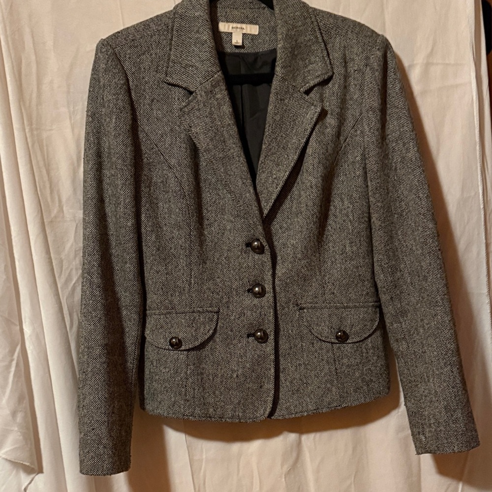 69-Merona Charcoal Blazer with Button Details